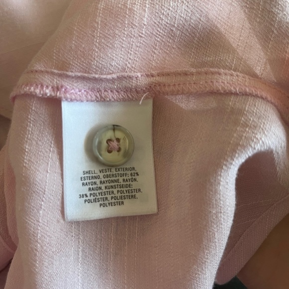 3/$25 Maeve Anthropologie Baby Pink Tortoise Shell Blouse - Picture 8 of 10